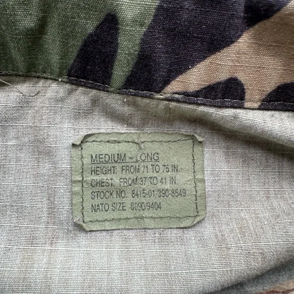 Vintage Military Jacket Mens Size XL Camo Button Up Collared Four Pockets 1980s - Picture 3 of 6